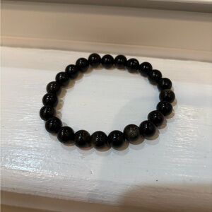 Rainbow Obsidian Black Beaded Bracelet